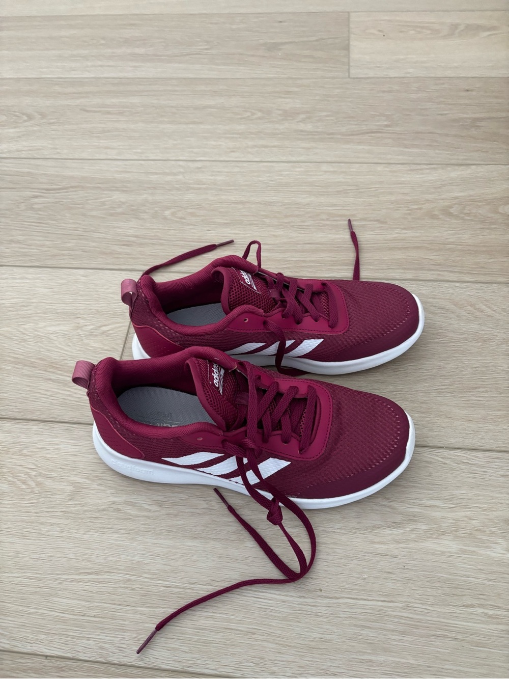 adidas Women's Athletic Sneakers Maroon and White